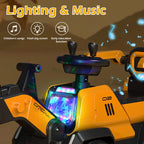 6V Electric Excavator Toddler Ride-On Toy Safe Belt Car Battery Powered with Parent Push Handle