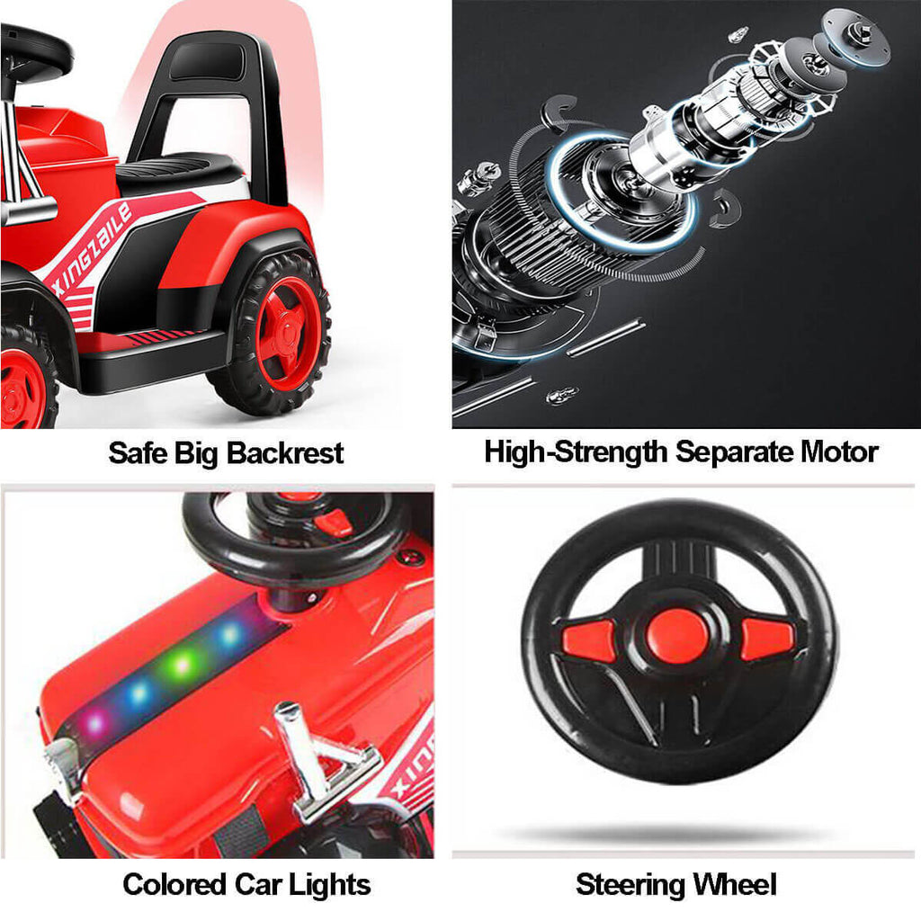 6V Electric Kids Ride On Tractor with Wagon Battery Powered Ride On Car For Boys & Girls