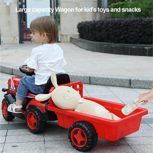 6V Electric Kids Ride On Tractor with Wagon Battery Powered Ride On Car For Boys & Girls