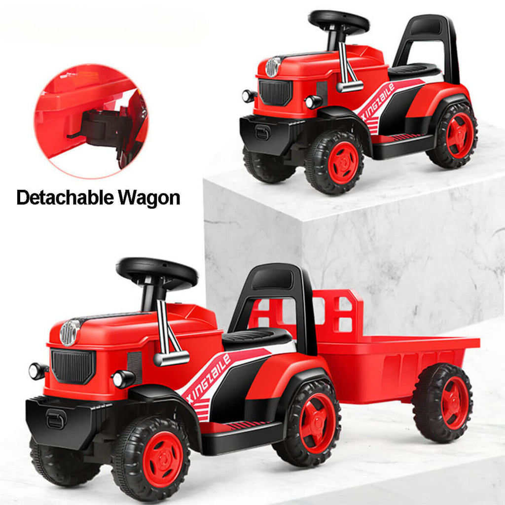 6V Electric Kids Ride On Tractor with Wagon Battery Powered Ride On Car For Boys & Girls