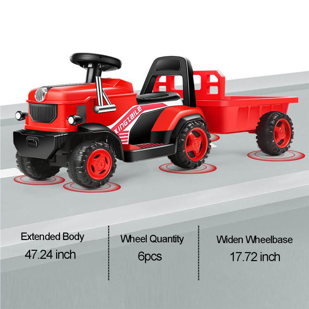 6V Electric Kids Ride On Tractor with Wagon Battery Powered Ride On Car For Boys & Girls