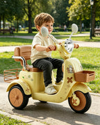 6V Electric Motorcycle 2WD Ride-On Car with Detachable Glowing Bow and LED Lights For Kids 2-8 Years