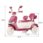6V Electric Motorcycle Kids Ride on Car Dual Drive Bluetooth Motorcycle with Two Seats