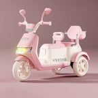 6V Electric Motorcycle Kids Ride on Car Dual Drive Bluetooth Motorcycle with Two Seats