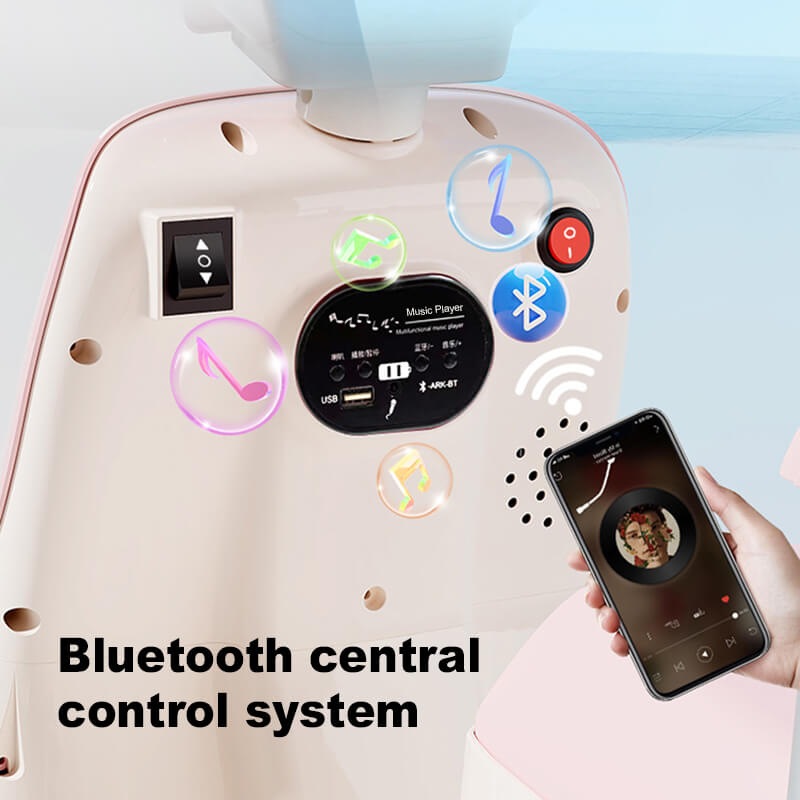 6V Electric Motorcycle Kids Ride on Car Dual Drive Bluetooth Motorcycle with Two Seats