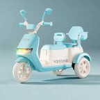 6V Electric Motorcycle Kids Ride on Car Dual Drive Bluetooth Motorcycle with Two Seats