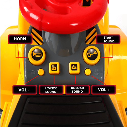 6V Electric Ride-on Excavator Kids Digger Toys With Simulation Sound