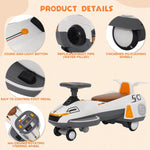 6V Electric Wiggle Car Double Anti-tipping Spray Car with Helmet Protective Gear For Kids