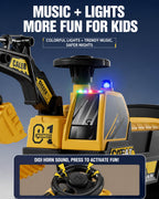 6V Kids Electric Excavator Battery Powered Ride On Excavator with Movable Digging Arm and Wide Seat