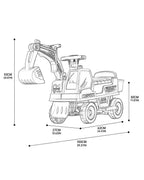 6V Kids Electric Excavator Battery Powered Ride On Excavator with Movable Digging Arm and Wide Seat