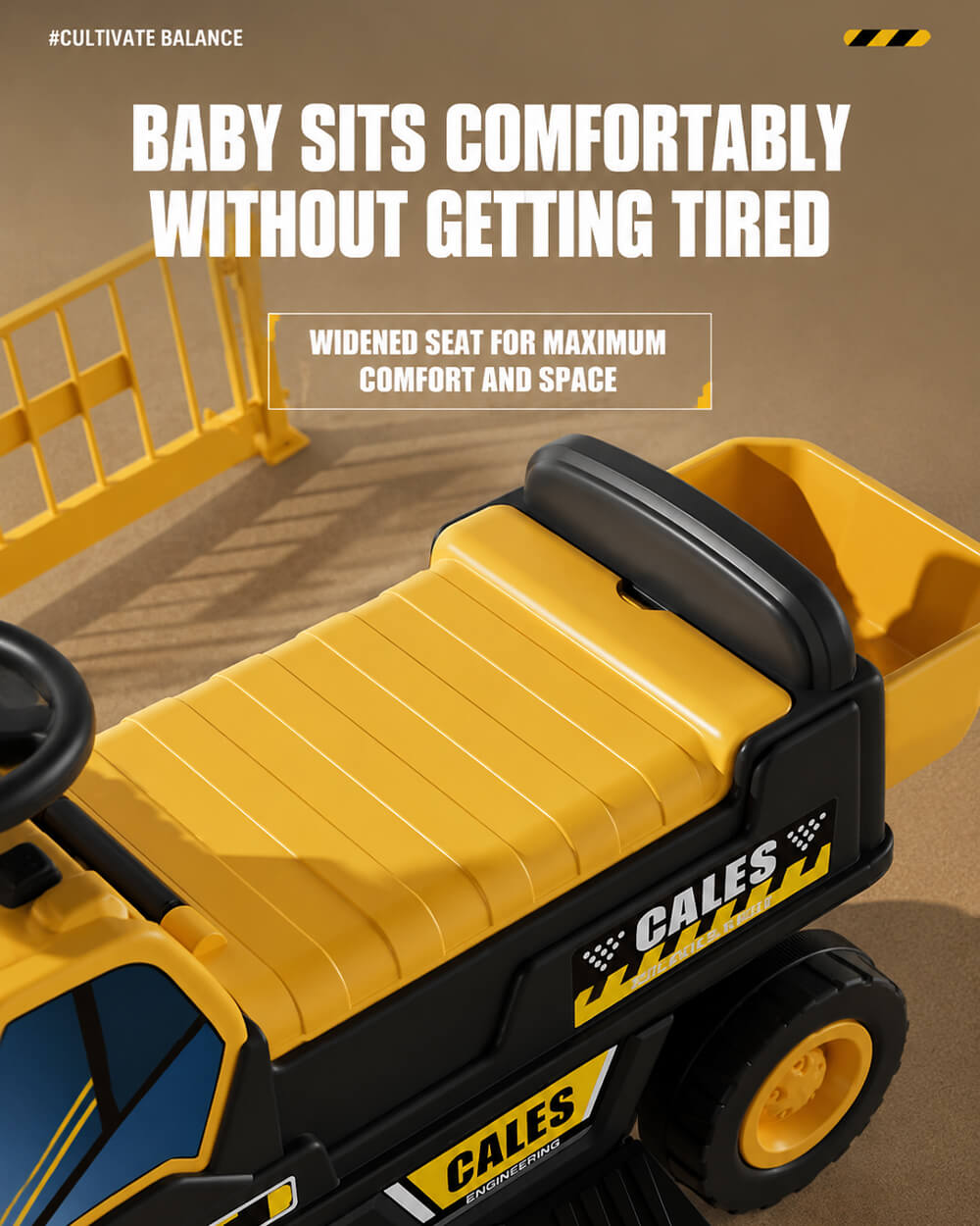 6V Kids Electric Excavator Battery Powered Ride On Excavator with Movable Digging Arm and Wide Seat