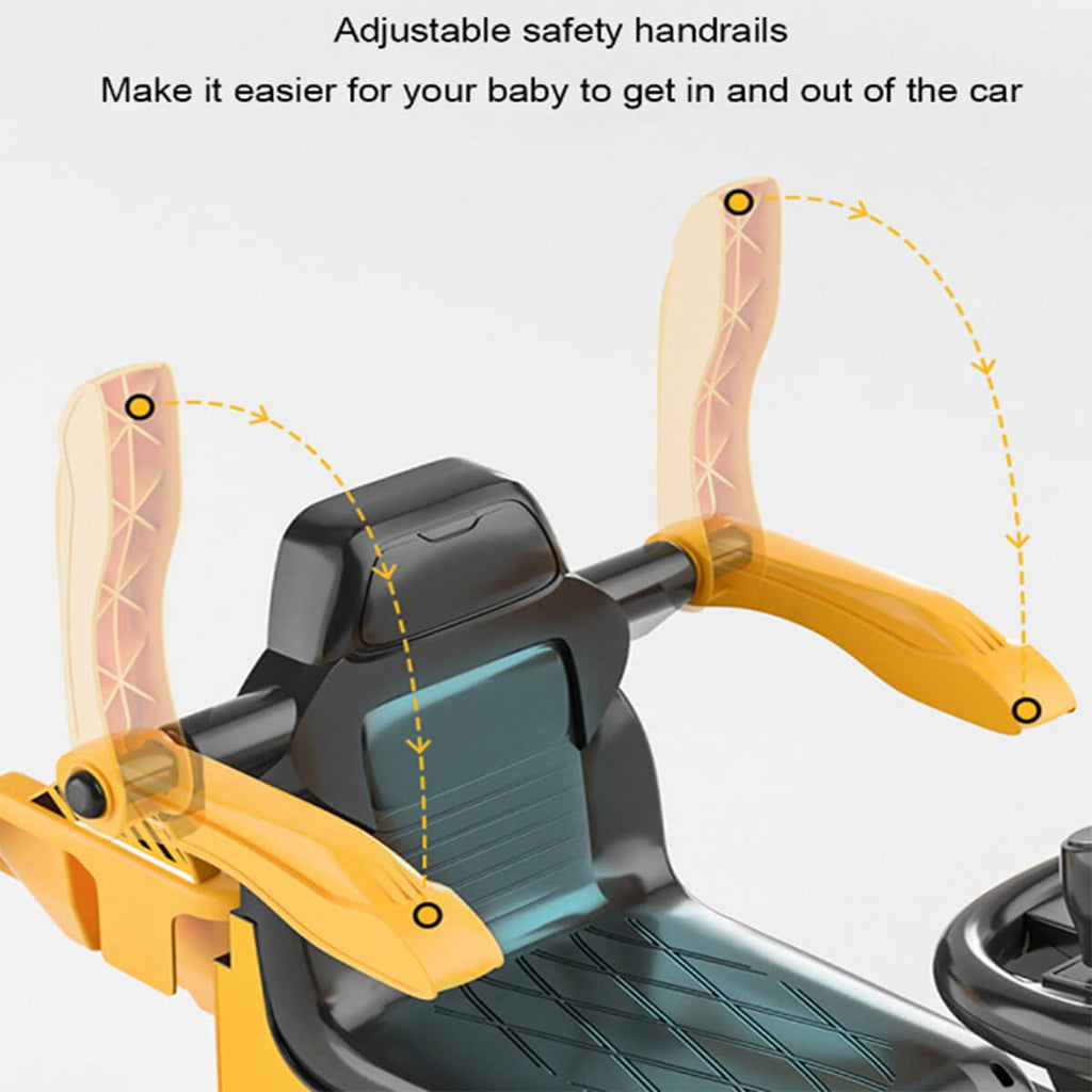 3-In-1 Toddler 6V Ride-On Push Car Kids 4WD Rechargeable Excavator with Fully Electric Digging Arm