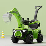 6V Kids Electric Excavator With Detachable Push Handle Ride On Toys For Boys & Girls