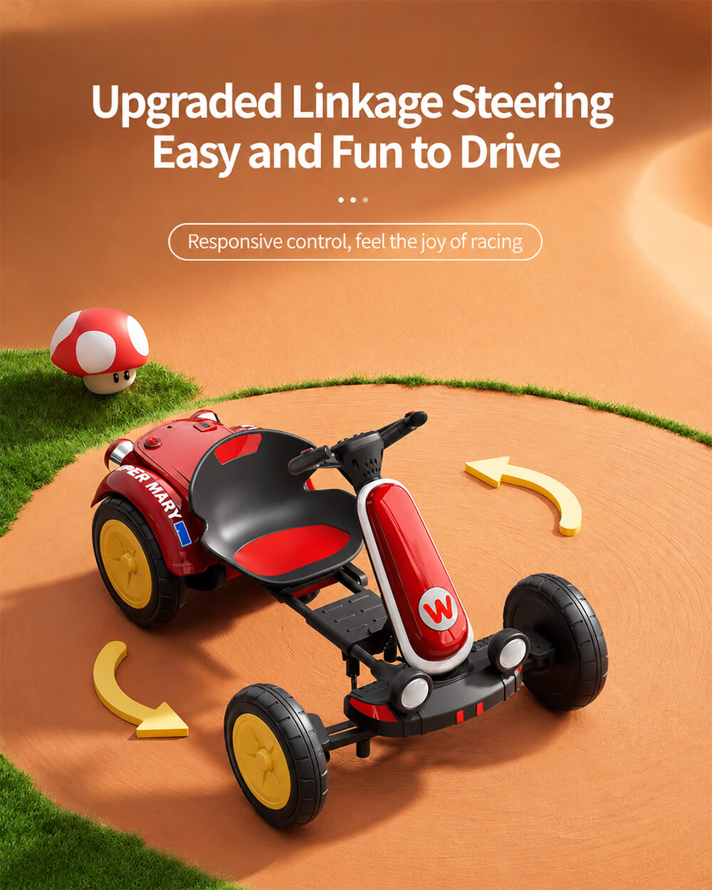 6V Kids Electric Go-Kart with Remote Control and Adjustable Seat Foldable Ride-On Car For Outdoor