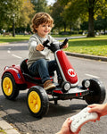 6V Kids Electric Go-Kart with Remote Control and Adjustable Seat Foldable Ride-On Car For Outdoor