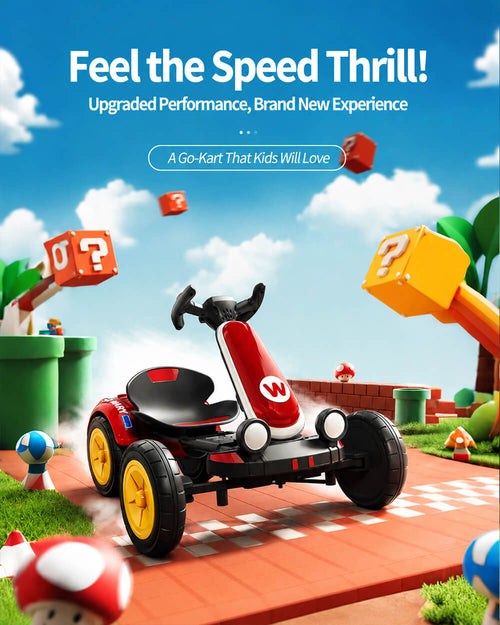 6V Kids Electric Go-Kart with Remote Control and Adjustable Seat Foldable Ride-On Car For Outdoor