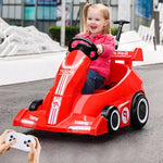 Kids Electric Go Kart with Remote & Adjustable Push Bar Dual Drive Drift Ride on Cars For Boys Girls