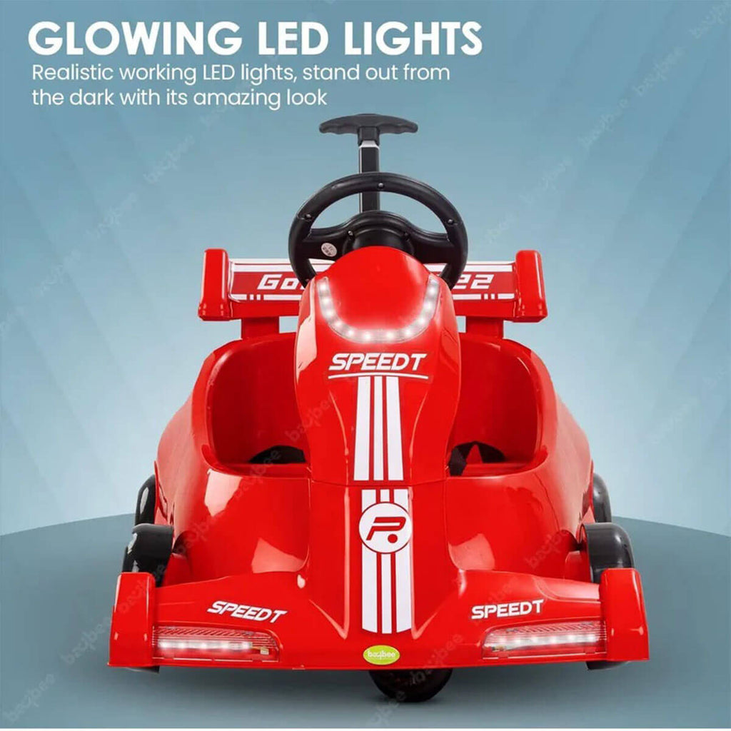 Kids Electric Go Kart with Remote & Adjustable Push Bar Dual Drive Drift Ride on Cars For Boys Girls