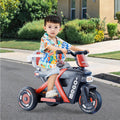 6V Kids Electric Motorcycle 3 Wheels Car Large Battery Powered Ride On Toys Enlarge Backrest With Guardrail