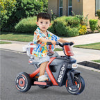 6V Kids Electric Motorcycle 3 Wheels Car Large Battery Powered Ride On Toys Enlarge Backrest With Guardrail