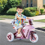 6V Kids Electric Motorcycle 3 Wheels Car Large Battery Powered Ride On Toys Enlarge Backrest With Guardrail