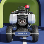 Kids Electric Motorcycle 3 Wheels Police Car Dual Drive With Double Storage Boxes For Boys & Girls