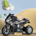6V Kids Electric Motorcycle Dual Drive 3 Wheels Car Large Battery Powered With Bluetooth For Boys & Girls