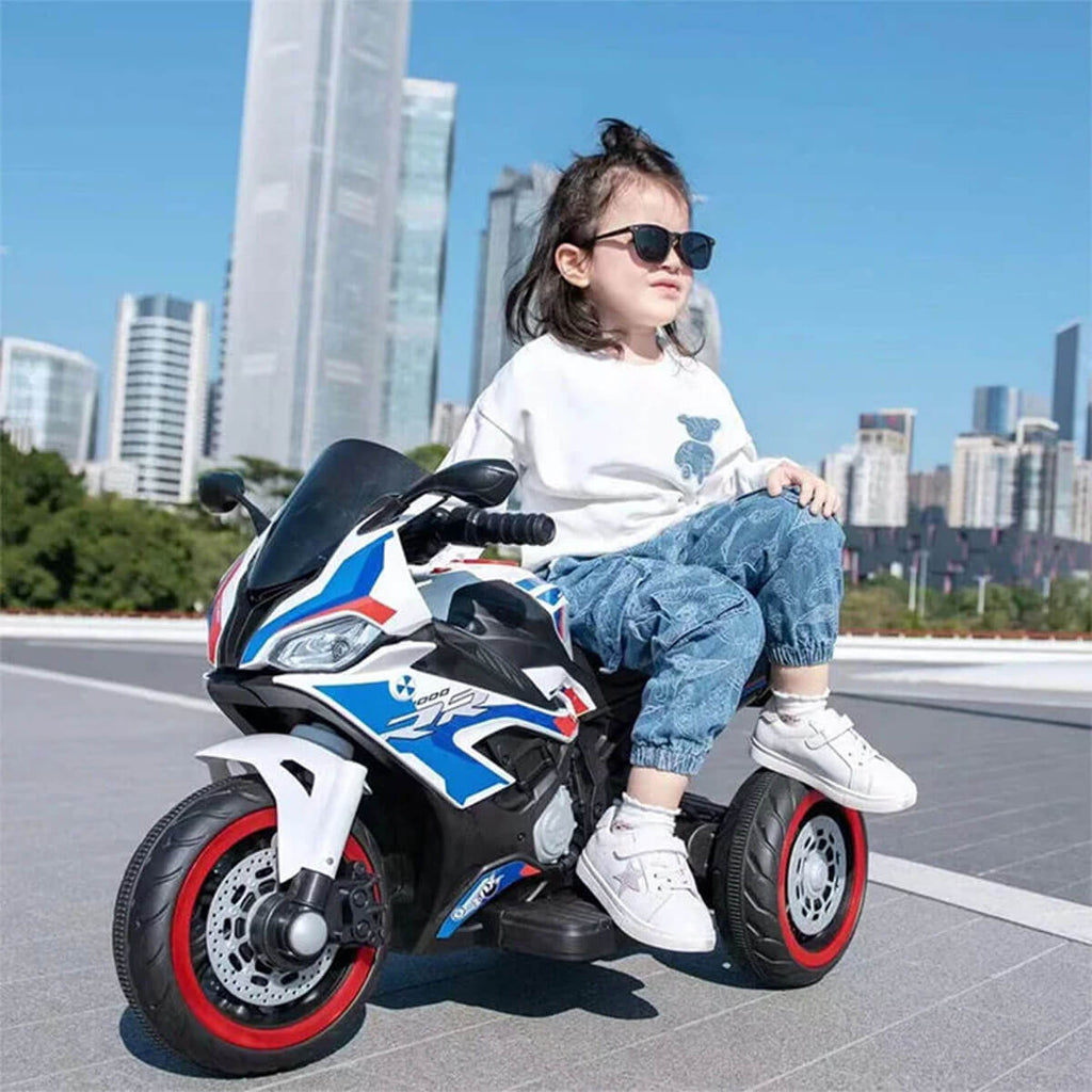 6V Kids Electric Motorcycle Dual Drive 3 Wheels Car Large Battery Powered With Bluetooth For Boys & Girls