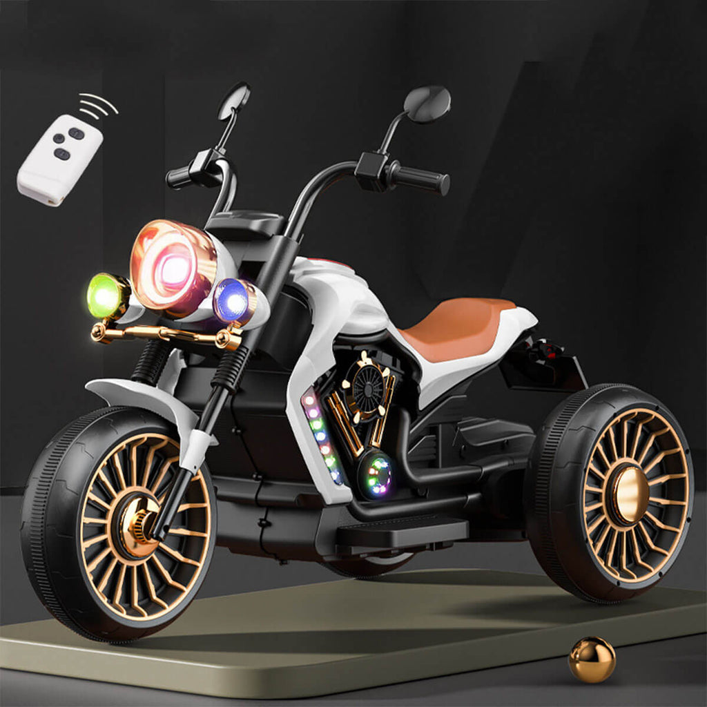 6V Kids Electric Motorcycle with Remote & Music 3 Wheels Car Dual Drive For Boys & Girls