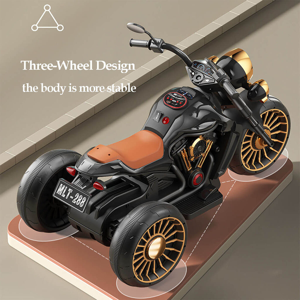 6V Kids Electric Motorcycle with Remote & Music 3 Wheels Car Dual Drive For Boys & Girls