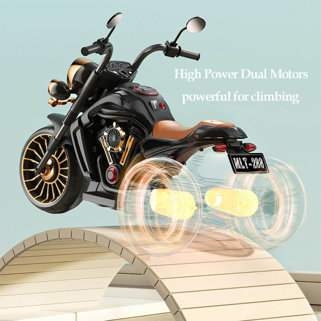 6V Kids Electric Motorcycle with Remote & Music 3 Wheels Car Dual Drive For Boys & Girls