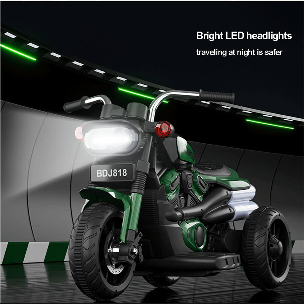 6V Kids Electric Motorcycle Dual Drive 3 Wheels Car Battery Powered Ride On Toys w/LED Headlights & Music
