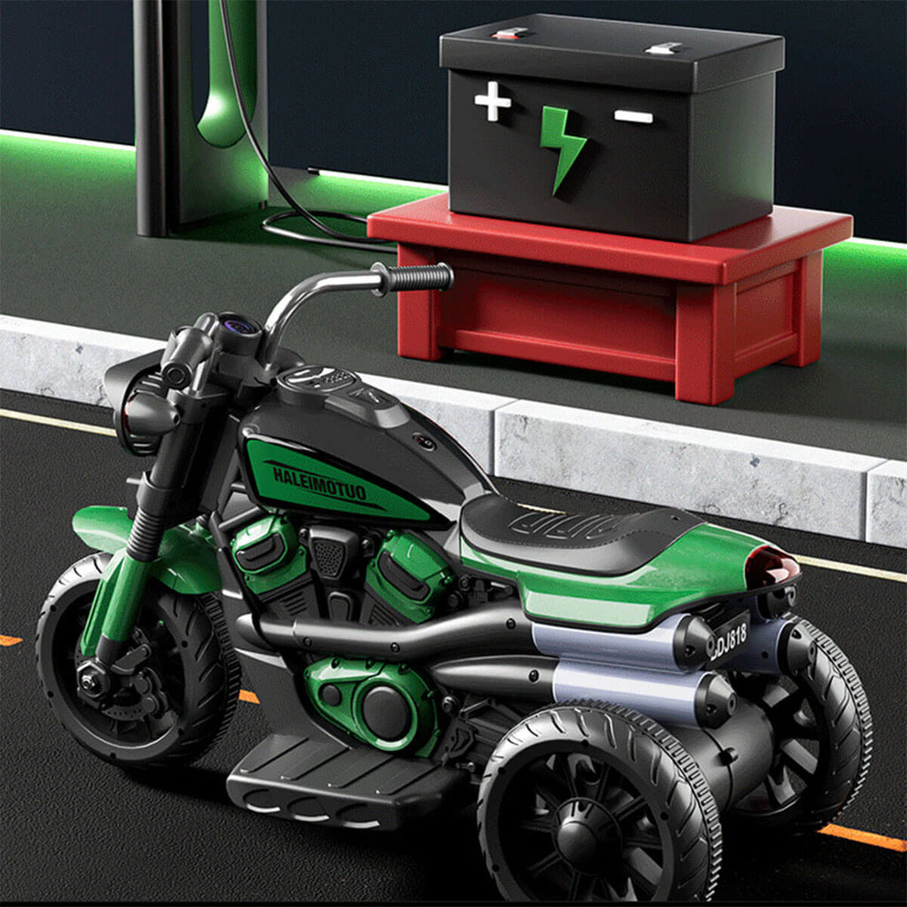 6V Kids Electric Motorcycle Dual Drive 3 Wheels Car Battery Powered Ride On Toys w/LED Headlights & Music