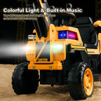 6V Toddler Excavator Electric Digging Arm Ride on Car with Large Wagon and Remote