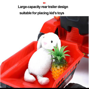 6V Kids Electric Tractor Battery Powered Tractor Ride On Car Dual Drive With Music Light For Boys & Girls