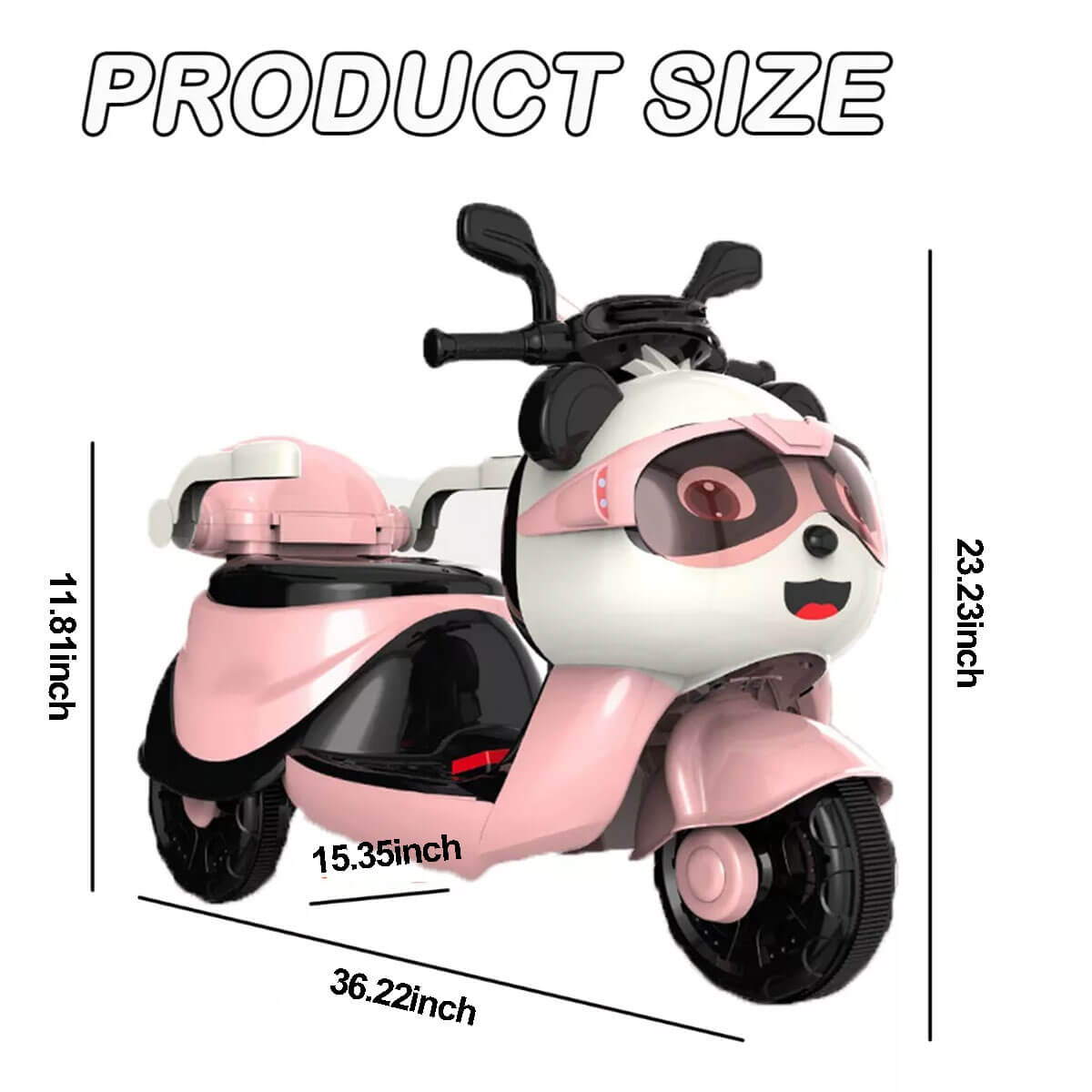6V Kids Electric Motorcycle 3 Wheels Cartoon Car Ride On Toys with Lights & Music