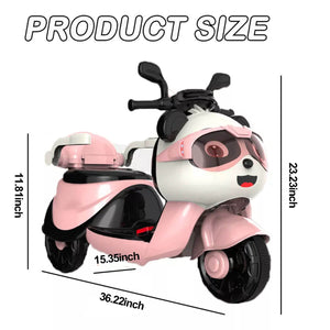 6V Kids Electric Motorcycle 3 Wheels Cartoon Car Ride On Toys with Lights & Music