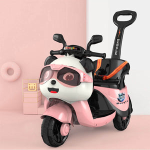 6V Kids Electric Motorcycle 3 Wheels Cartoon Car Ride On Toys with Lights & Music