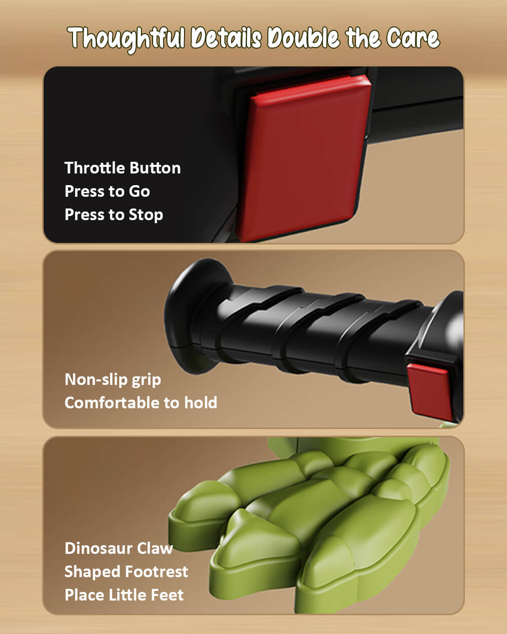 6V Kids Dinosaur Motorcycle Spray Ride on Motorcycle 3-Wheel Stable Car with Bluetooth Music