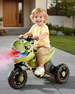 6V Kids Motorcycle Dinosaur Spray Ride on ATV 3-Wheel Stable Motorcycle For Outdoor Indoor