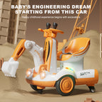 6V Kids Ride-On Excavator Fully Electric Digging Arm Ride On Toy with Safety Belt