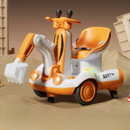 6V Kids Ride-On Excavator Fully Electric Digging Arm Ride On Toy with Safety Belt