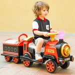 6V Ride On Train Battery Powered Spray Train Rides Dual Drive Electric Ride On Car With Light & Music