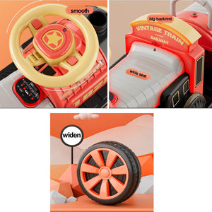 6V Ride On Train Battery Powered Spray Train Rides Dual Drive Electric Ride On Car With Light & Music