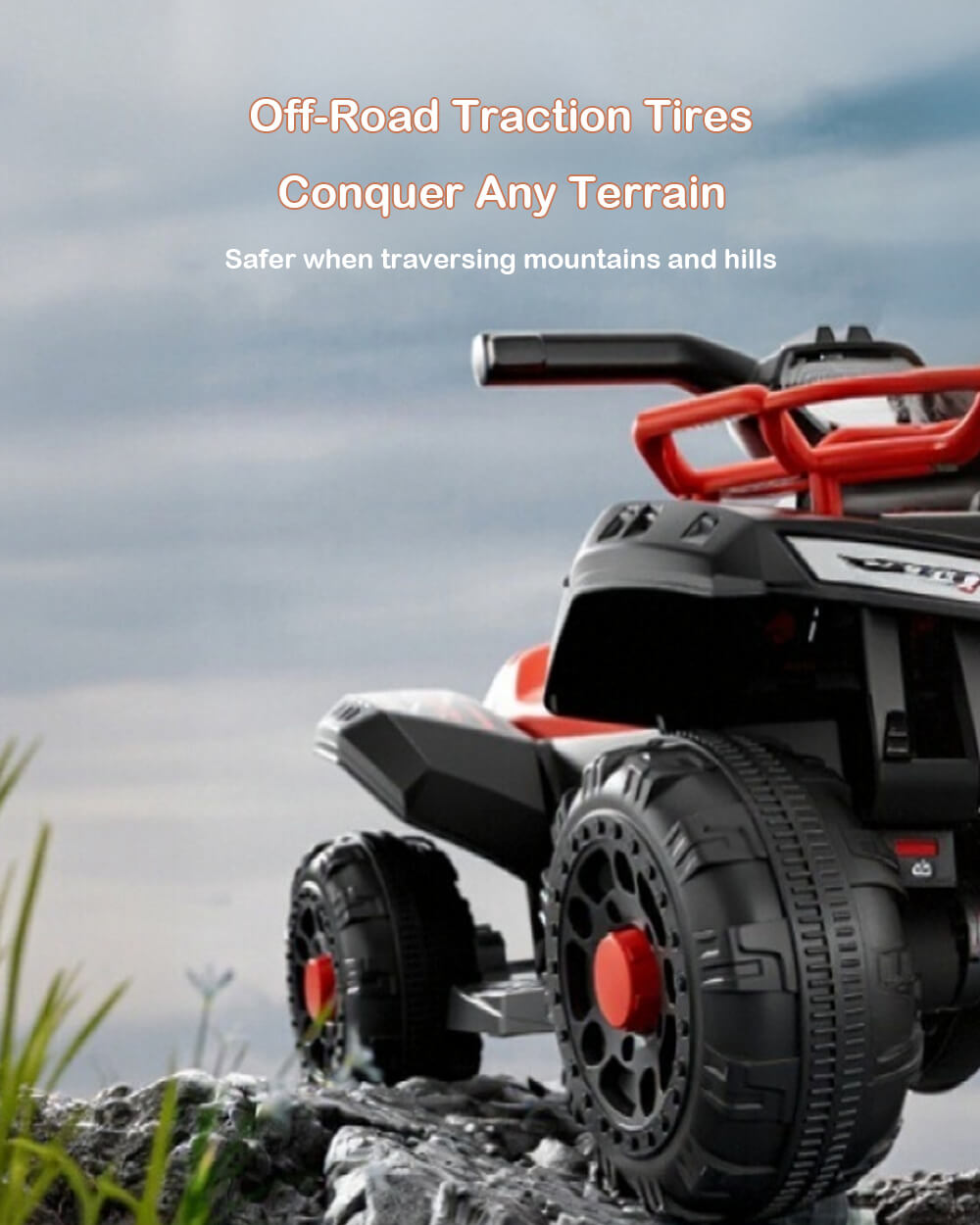 6V Ride on Car Electric Quad ATV 4 Wheels Ride on Toy with Soft Start and Removable Battery for Kids 3+