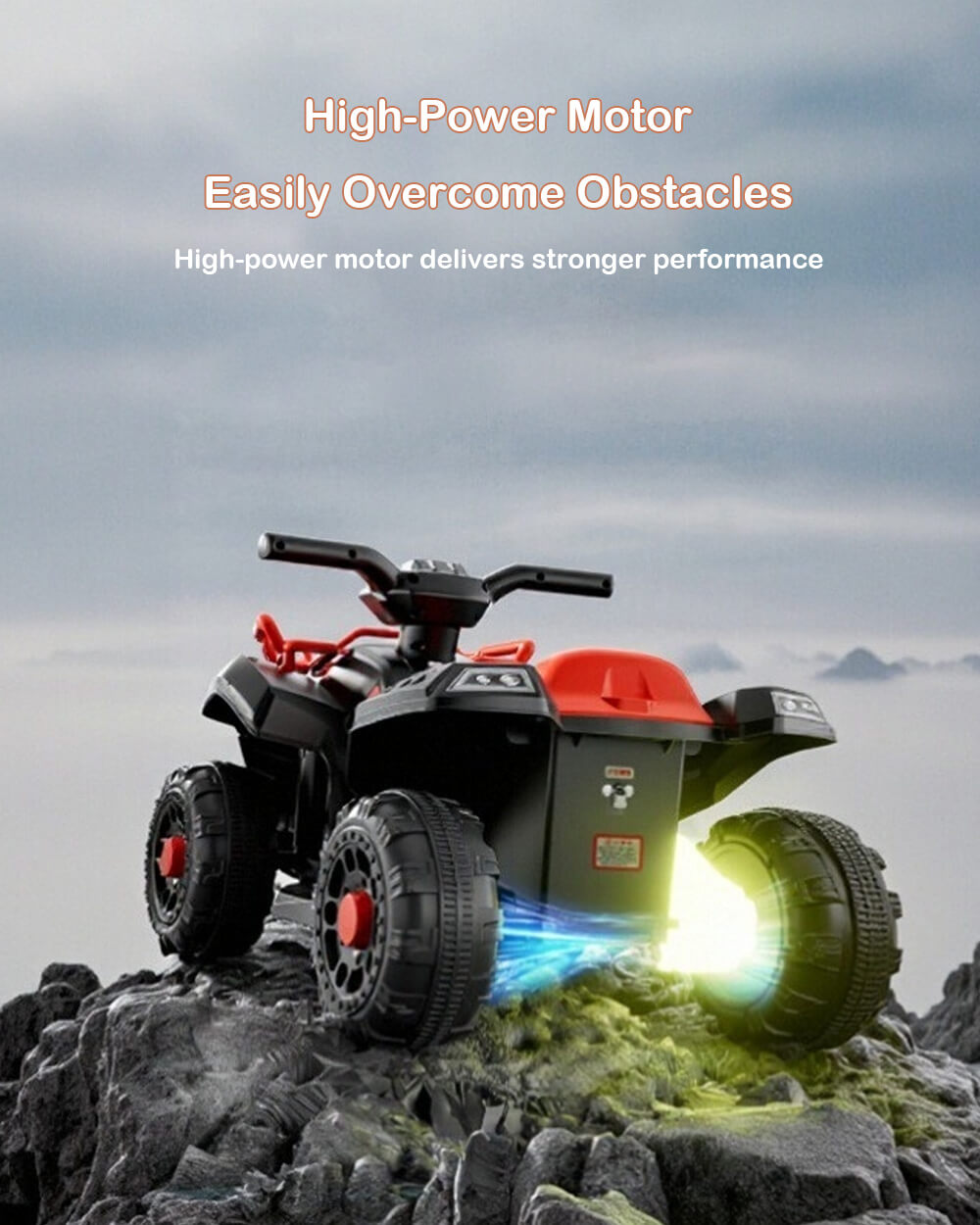 6V Ride on Car Electric Quad ATV 4 Wheels Ride on Toy with Soft Start and Removable Battery for Kids 3+