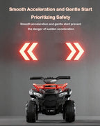 6V Ride on Car Electric Quad ATV 4 Wheels Ride on Toy with Soft Start and Removable Battery for Kids 3+