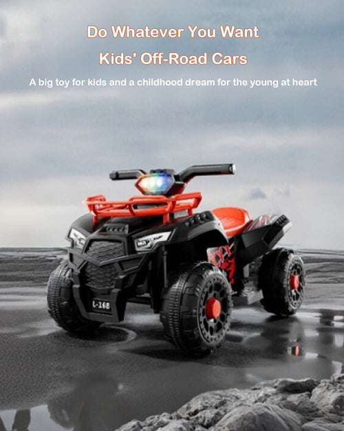 6V Ride on Car Electric Quad ATV 4 Wheels Ride on Toy with Soft Start and Removable Battery for Kids 3+