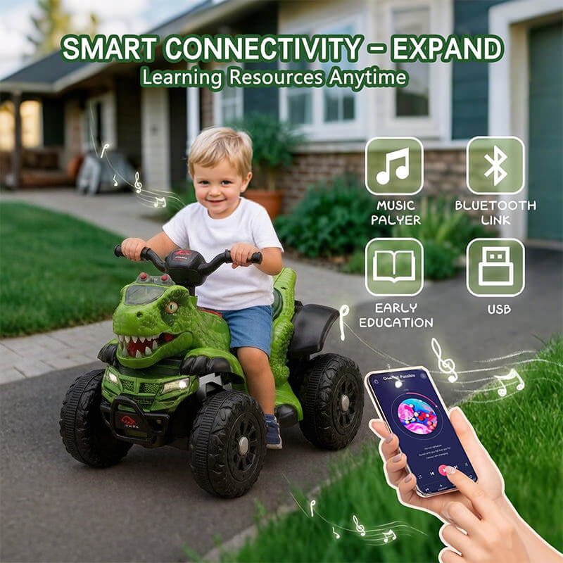 Remote 6V Ride-on Dinosaur Toddler Electric Ride On Car Parental ATV with Remote Control