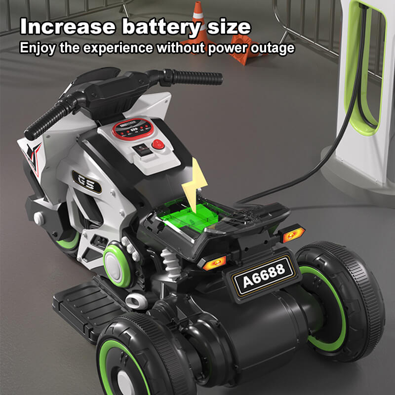 6V Ride on Motorcycle Dual Drive Electric Ride on Car Foot Pedal Control Motorcycle